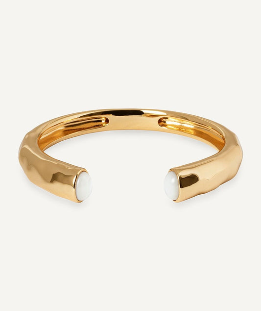 Brazalete rígido Reflexe con madreperla blanca