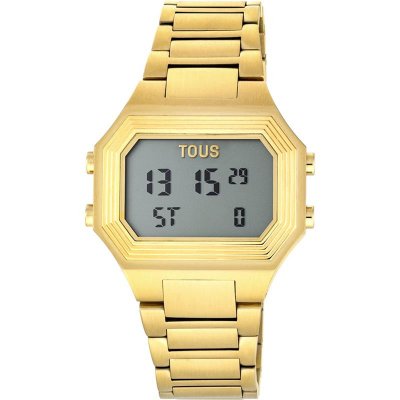 Tous Reloj digital con brazalete de acero IP dorado Emerald