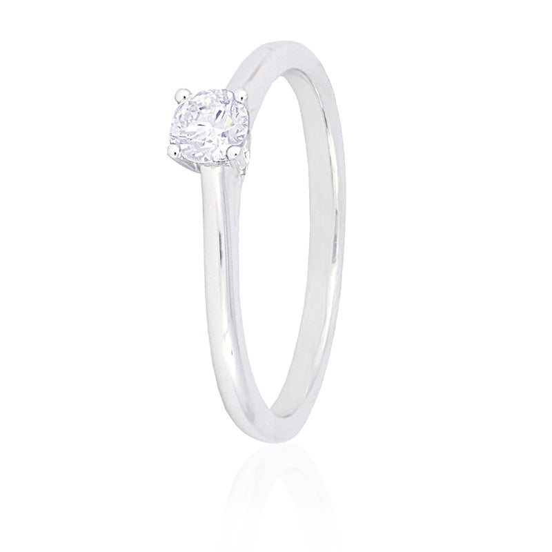 Solitario diamante oro blanco