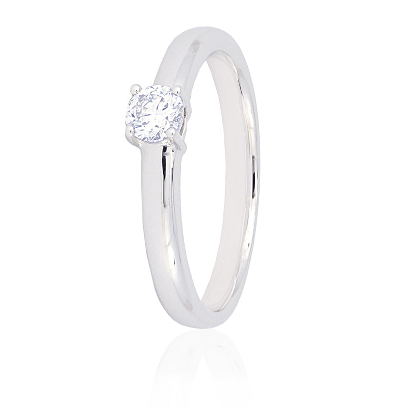 Solitario diamante oro blanco