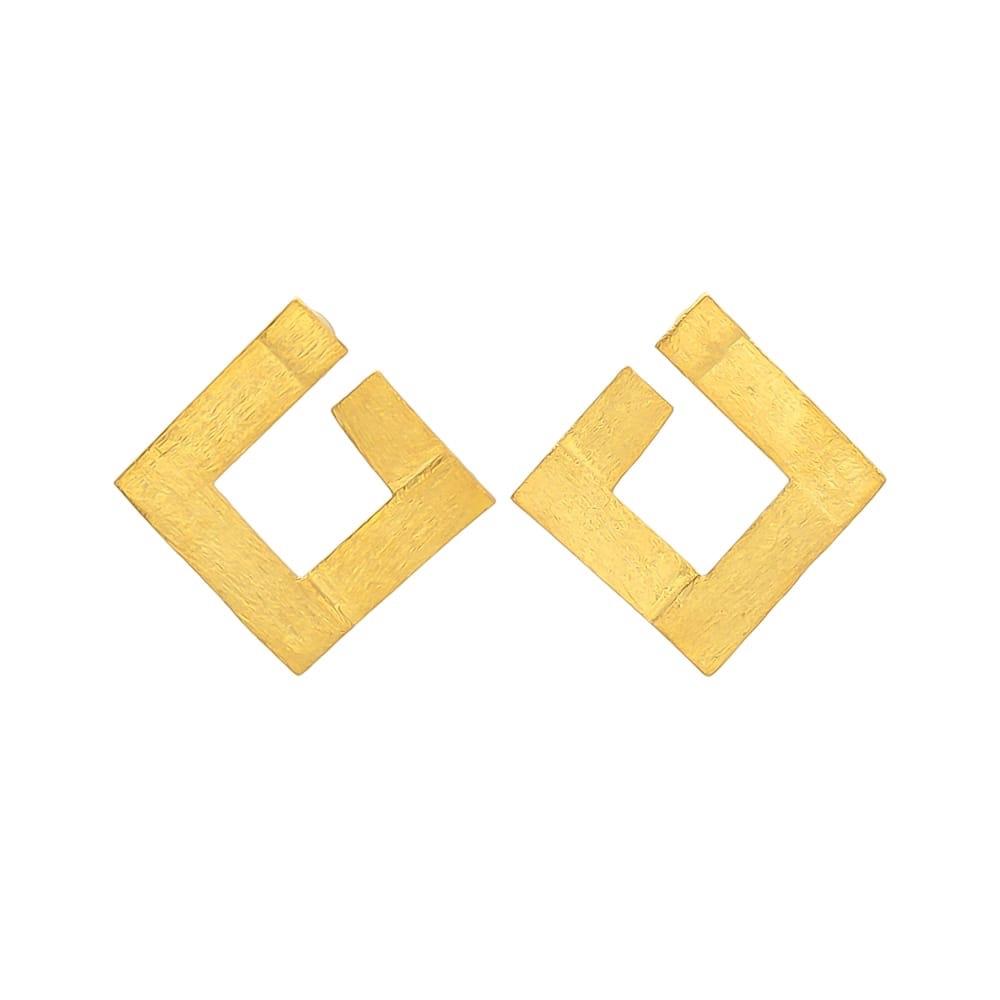 PENDIENTES ROMBO DORADO