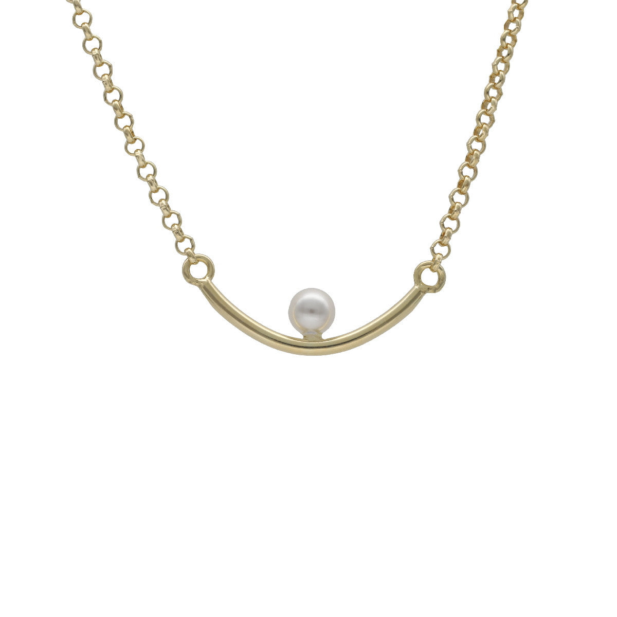 Colgante Dorado cruvo perla