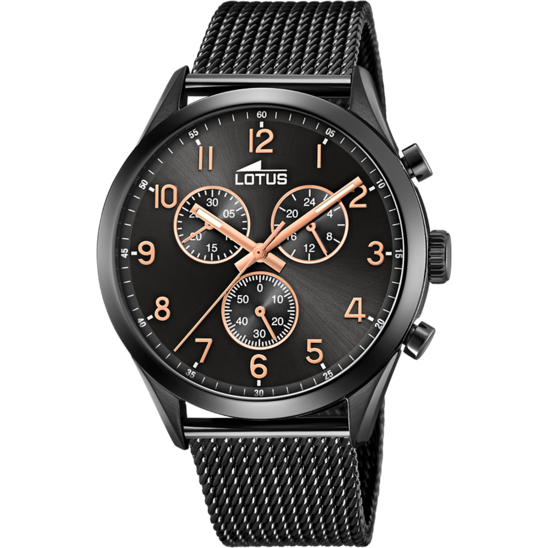 RELOJ DE HOMBRE LOTUS MINIMALIST CON ESFERA NEGRA