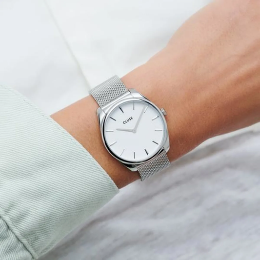 Cluse Reloj Féroce Mesh White