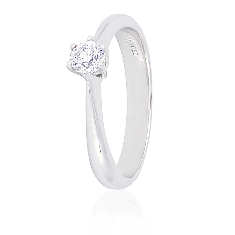 Solitario diamante oro blanco