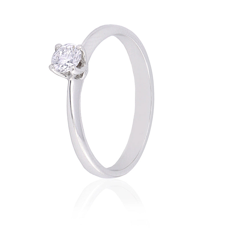 Solitario oro blanco diamante