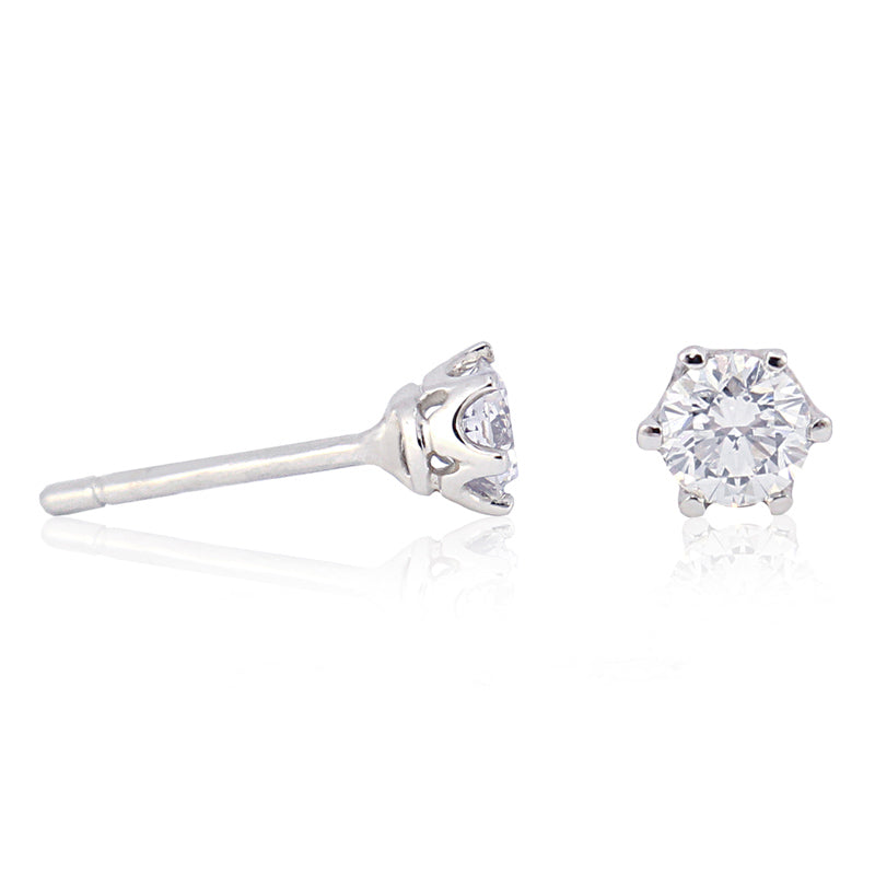 Pendientes oro blanco diamante