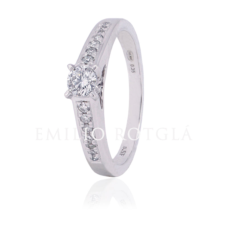 Anillo brillantes oro blanco