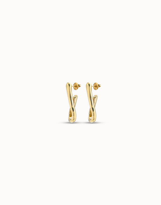 Pendientes bañados en oro de 18k con forma de eslabón