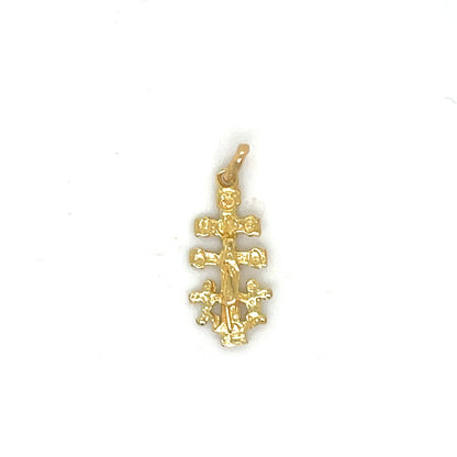 Colgante cruz caravaca oro mini