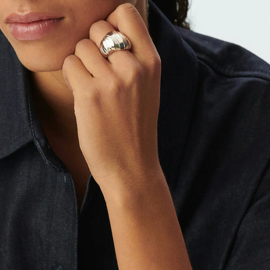 Anillo ancho BE Plateado