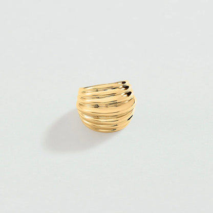 Anillo Ancho N.13 Concha Dorado