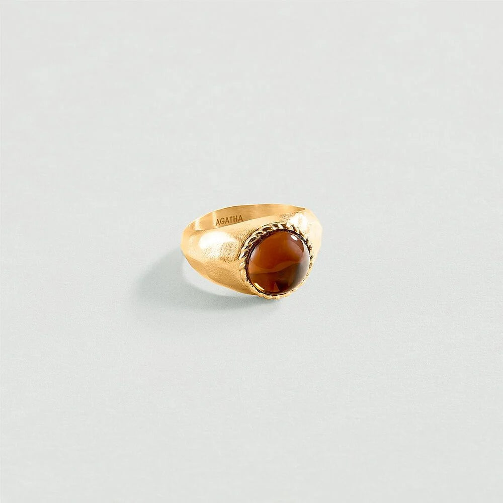 Agatha - Anillo Ancho N.13 (Marrón/Dorado)