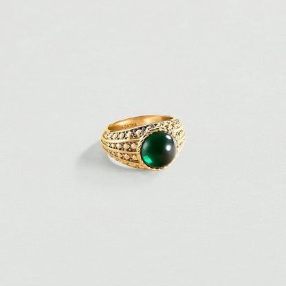 Anillo Ancho N.13 (verde/dorado)