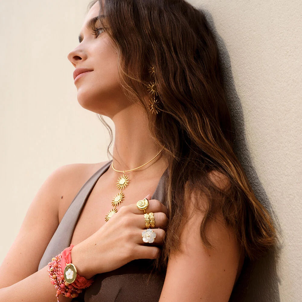 Agatha - Anillo ajustable TIARE mini caracola dorado