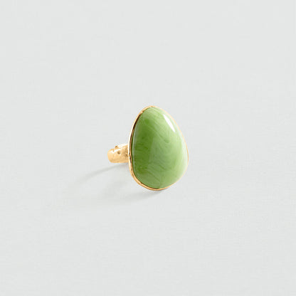 Anillo ancho CALMA Verde / Dorado