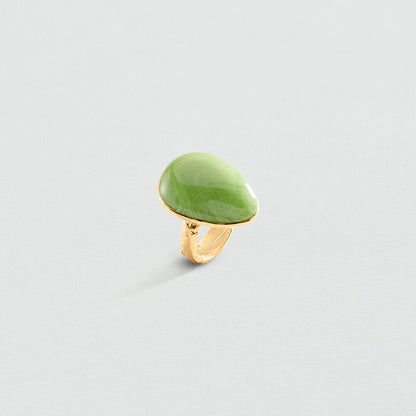 Anillo ancho CALMA Verde / Dorado