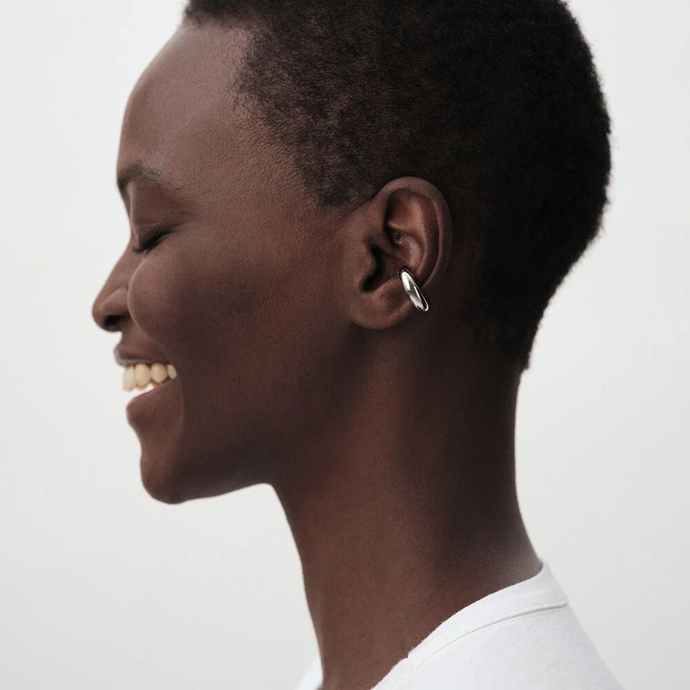 Agatha - Earcuff Dual Cristal plata