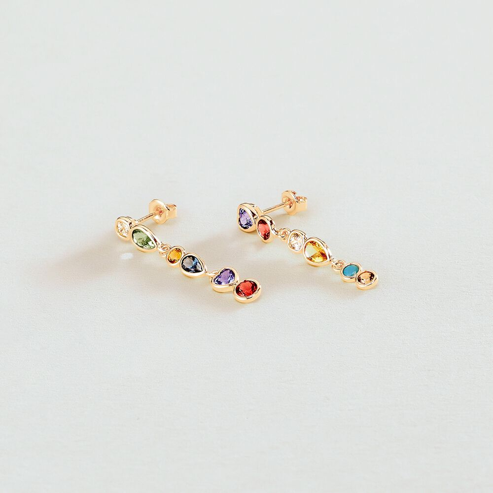 Pendientes largos CANDY Multicolor / Oro