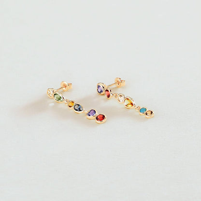 Pendientes largos CANDY Multicolor / Oro