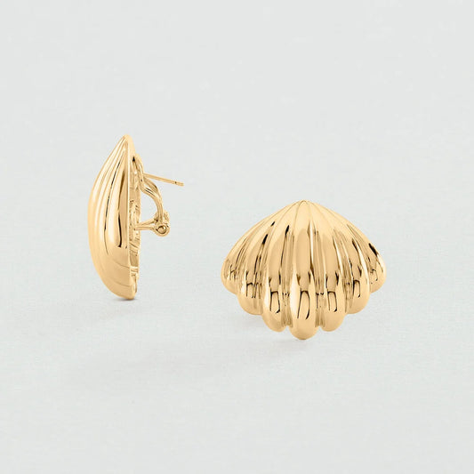 Pendientes Largos Concha grandes Dorados
