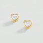 Pendientes Clip corazón n.13 (Perla/Dorado)