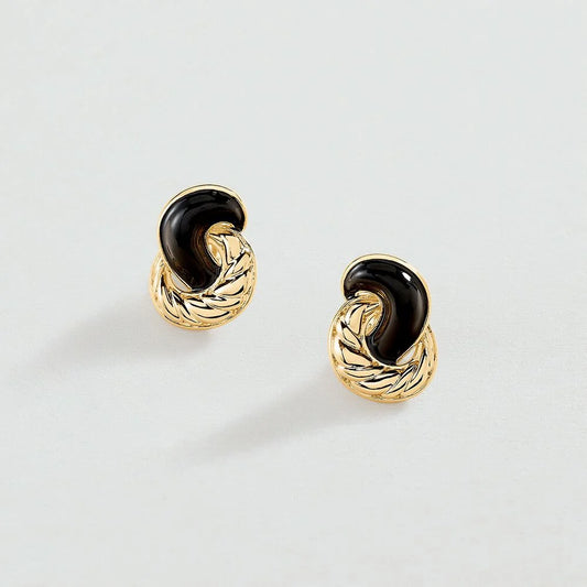 Pendientes Largos N.13 (Negro/Dorado)