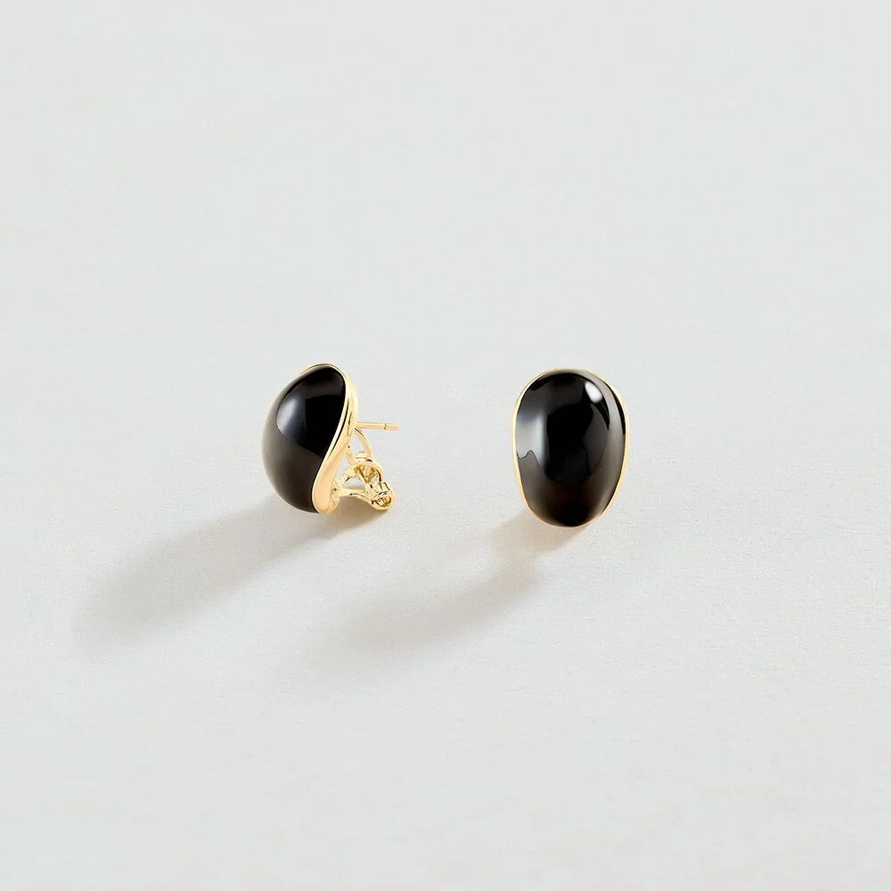Agatha - Pendientes largos n.13 (Negro/Dorado)