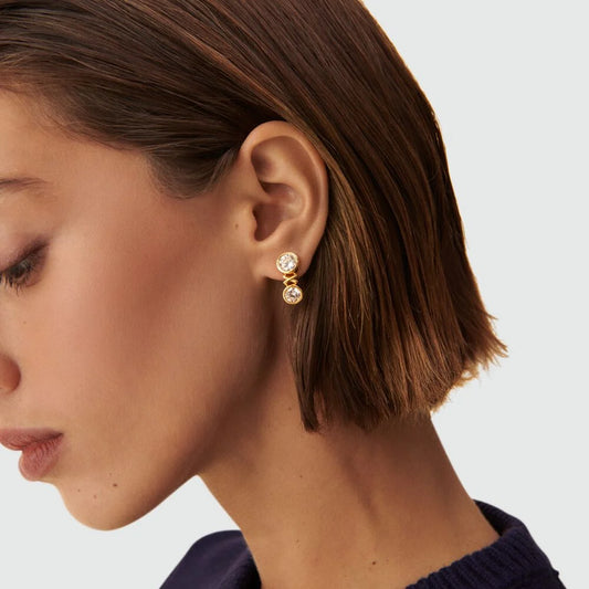 Pendientes largos n.13 (cristal/dorado)