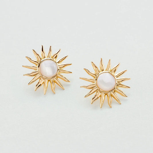Pendientes cortos TIARE Sol centro nácar