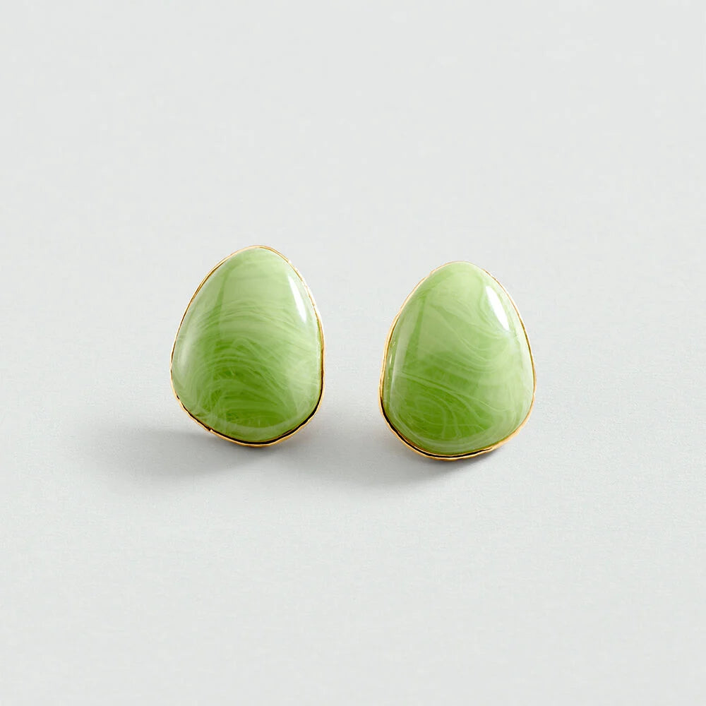 Pendientes largos CALMA Verde / Dorado