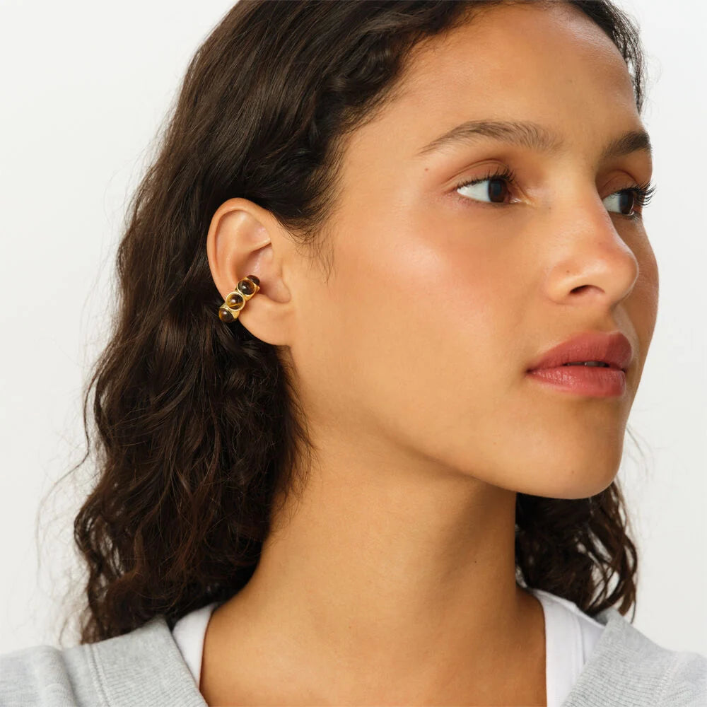 Earcuff PIEDRA BATIGNOLLES Marrón / Dorado