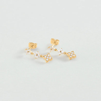 Pendientes largos BELOVED Cristal / Dorado