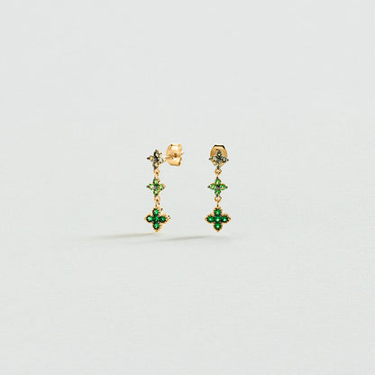 Pendientes largos BELOVED Verde / Dorado