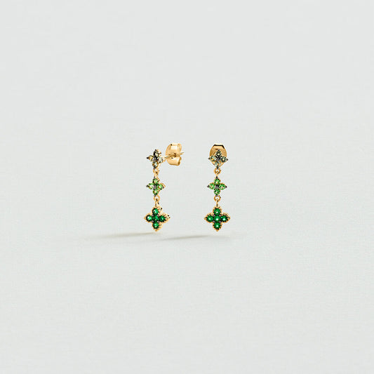 Pendientes largos BELOVED Verde / Dorado