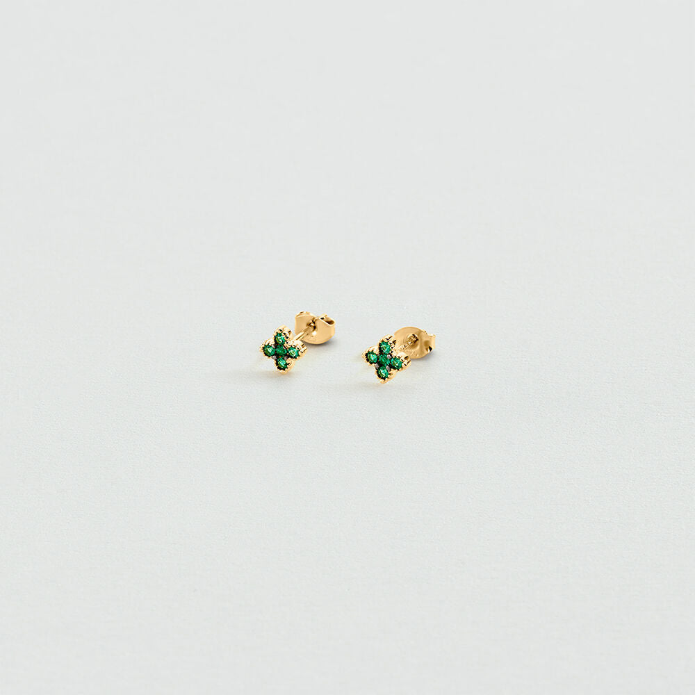 Pendientes cortos BELOVED Verde / Dorado