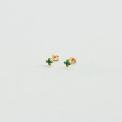Pendientes cortos BELOVED Verde / Dorado