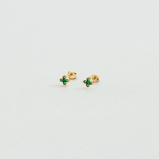 Pendientes cortos BELOVED Verde / Dorado