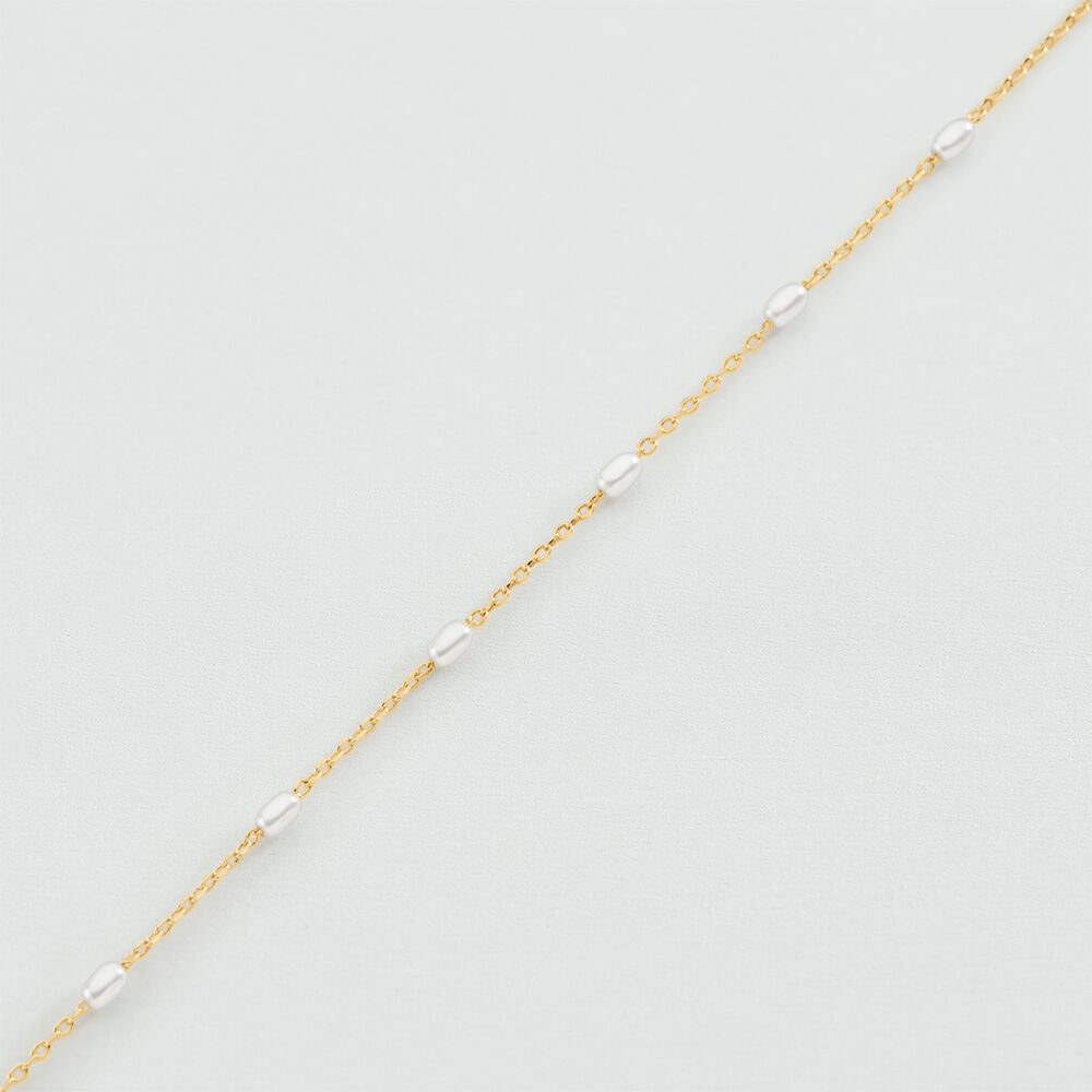 Pulsera de cadena JASMIN Dorado / Blanco