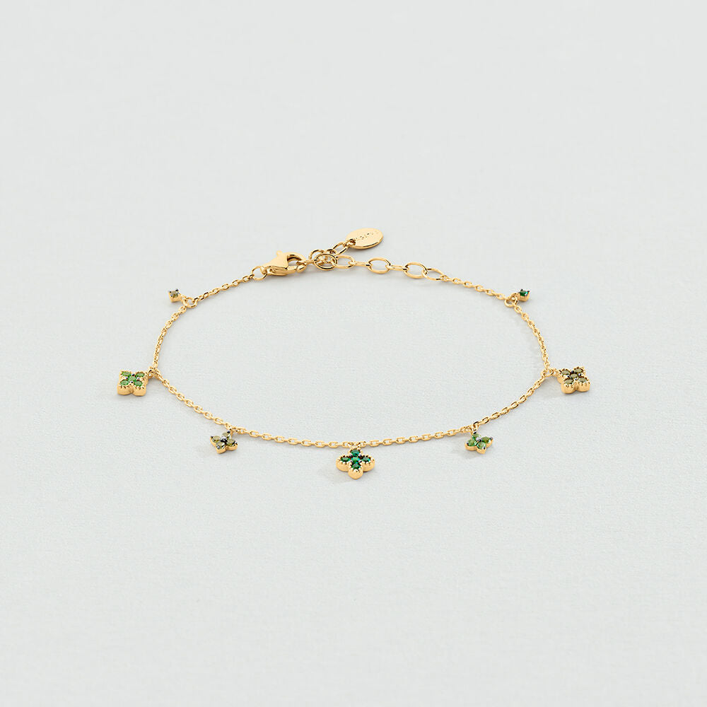 Pulsera de cadena BELOVED Verde / Dorado