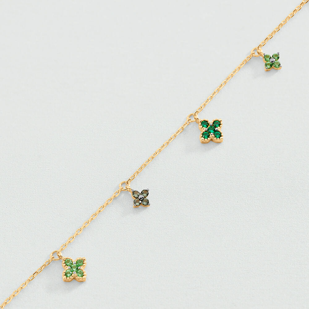Pulsera de cadena BELOVED Verde / Dorado