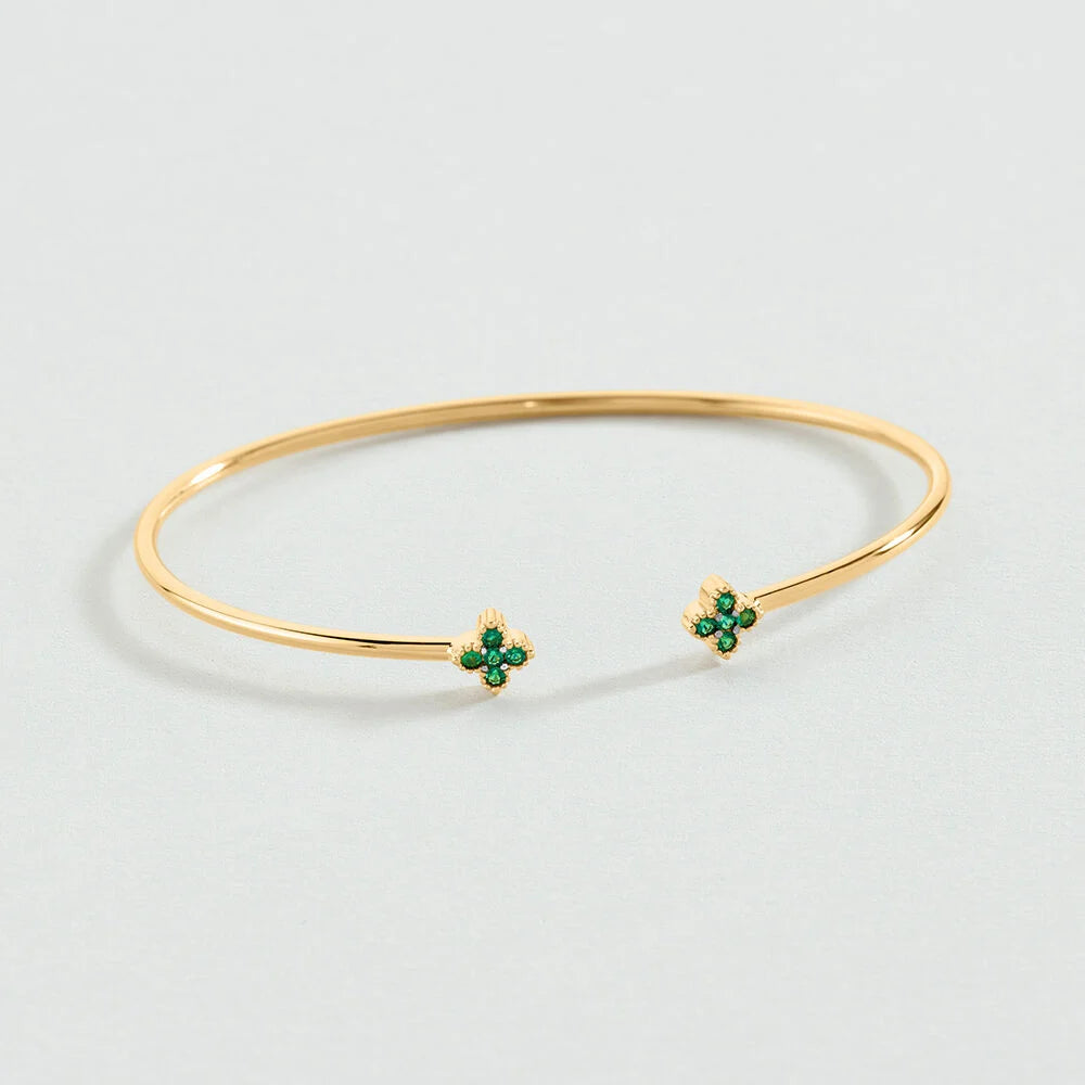 Pulsera rígida BELOVED Verde / Dorado