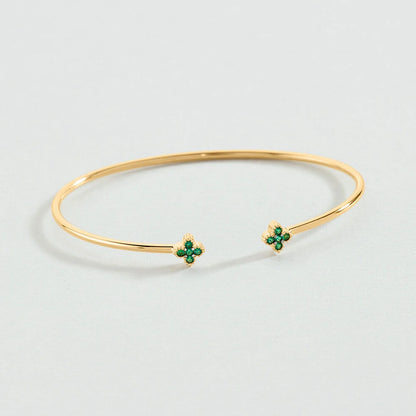 Pulsera rígida BELOVED Verde / Dorado