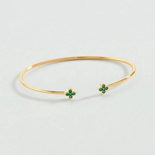 Pulsera rígida BELOVED Verde / Dorado
