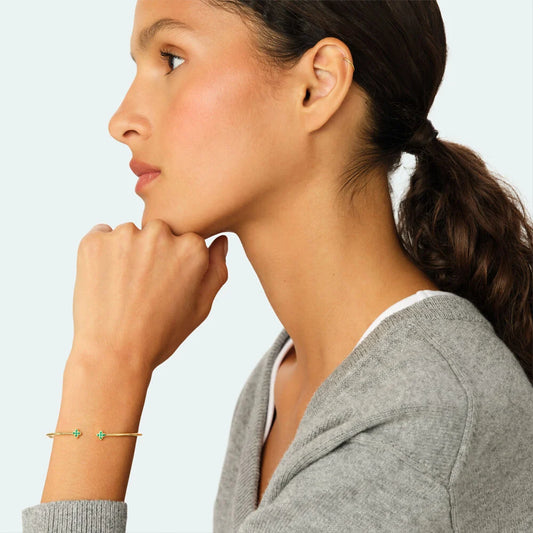 Pulsera rígida BELOVED Verde / Dorado
