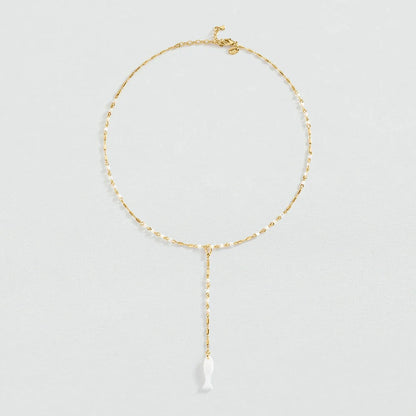 Collar largo CALMA Blanco / Oro