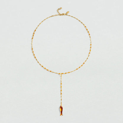 Collar largo CALMA Marrón / Dorado