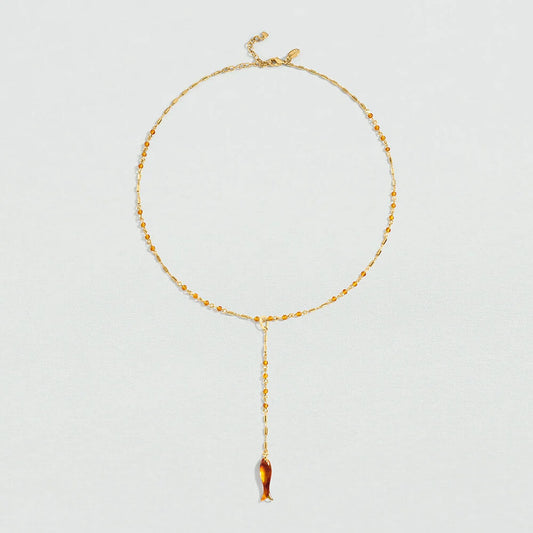 Collar largo CALMA Marrón / Dorado
