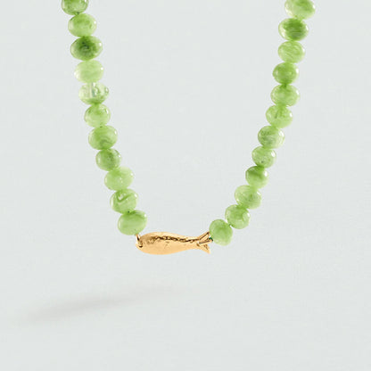 Collar corto CALMA Verde / Dorado