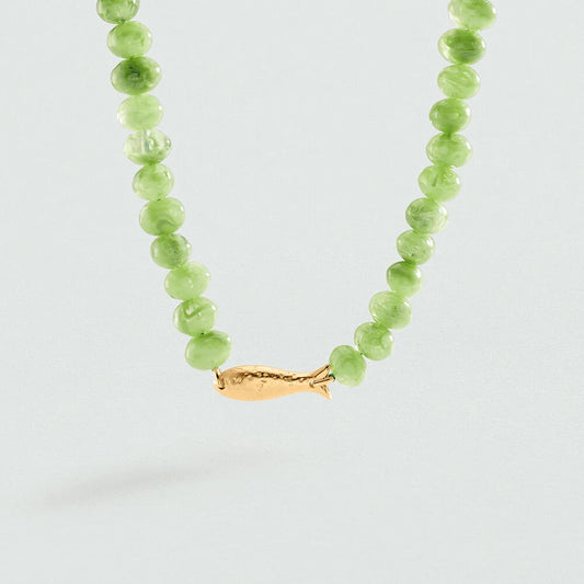 Collar corto CALMA Verde / Dorado